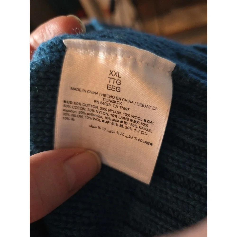Old Navy Teal Men Size XXL Knit Long Sleeve‎ Preppy Pullover Sweater NEW